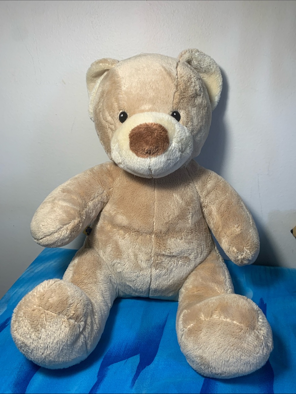 BAB Plush Beige Teddy Bear Stuffed Animal - Soft Cuddly Toy